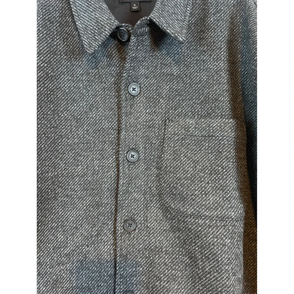 Banana Republic Mens XL Charcoal‎ Gray Twill Button Front Shirt Jacket Shacket